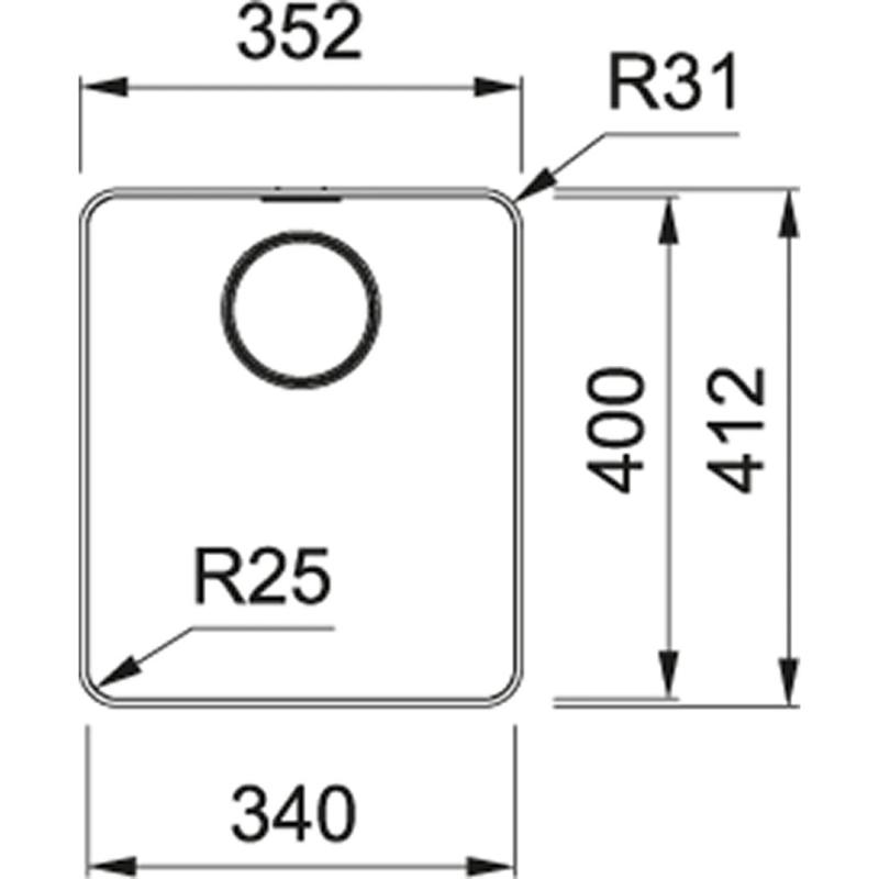 Franke Mythos MYX 210.34 ruostumattomasta teräksestä pesuallas 34x40cm taso-asennus 127.0638.274