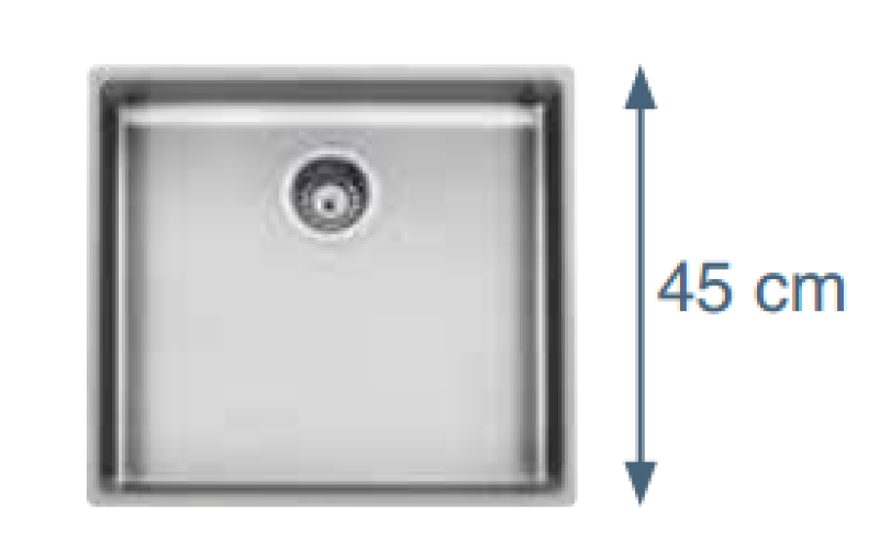 Foster L45 Speciale 45 cm pitkä ruostumaton teräs pesuallas 50 x 45 cm alapuoli 1208953724