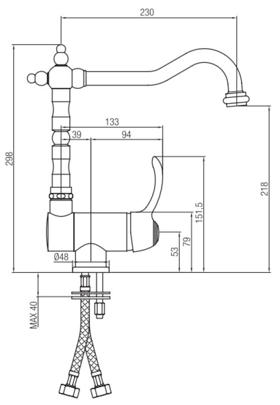 PB Vintage Nostalginen keittiöhana ikkunahana taittuva Pronssi 1208953756