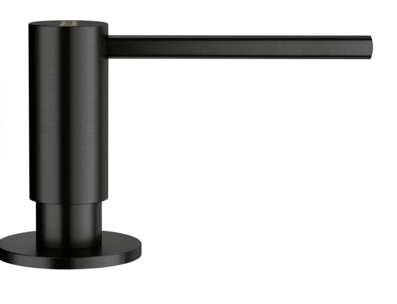 Franke Atlas harjattu musta upotettava saippua-annostelija 112.0717.102