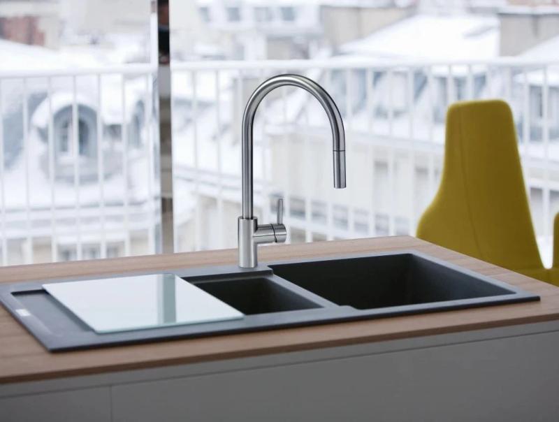 Franke Keittiöhana Eos Neo, jossa on ulosvedettävä suihkupää, täysin ruostumatonta terästä 115.0590.045