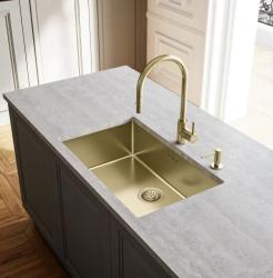 Franke kultainen keittiöhana Eos Neo ulosvedettävällä suihkupäällä pvd gold 115.0681.244