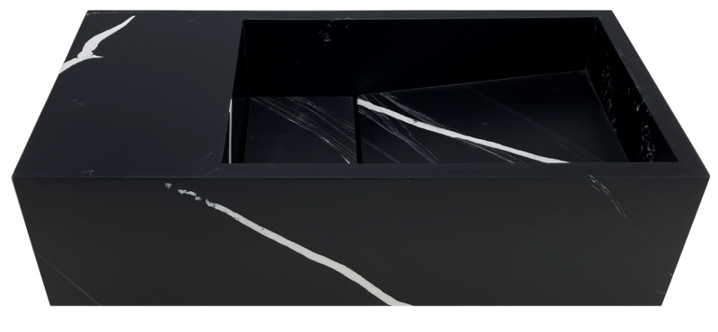 Solid-S Marble solid surface -allas B36xD18xH10cm marmori matta musta 1208953896