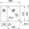 Franke Bolero plus R12 BXX 260 BR 1,5 anderhalve rvs spoelbak onderbouw vlakinbouw en opbouw 1208953938