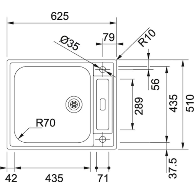 Franke Argos AGX 210 rst 10 cm matala pesuallas tasoalaitos 625x510 käännettävä liikuntarajoitteinen 127.0296.789