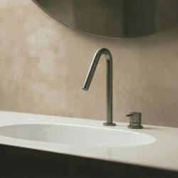 Waterevolution Flow 2-reikäinen pesuallashana PVD Gun Metal, pieni V 120 mm ulostulo T1121VGME