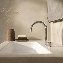 Waterevolution Flow 2-reikäinen pesuallashana kromi, matala U 113mm nokka T1121U01