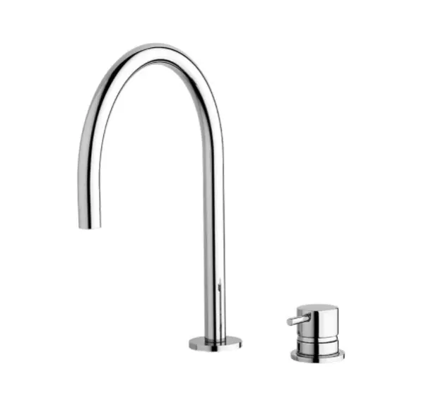 Waterevolution Flow 2-reikäinen pesuallashana kromi, matala U 113mm nokka T1121U01