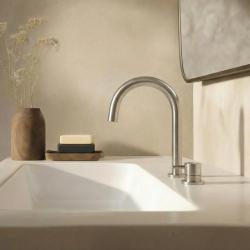 Waterevolution Flow 2-reikäinen pesuallashana kokonaan ruostumatonta terästä, matala U 200mm ulosotto T1121UIE