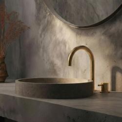 Waterevolution Flow 2-reikäinen pesuallashana harjattua messinkiä T1121ULE