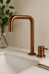 Waterevolution Flow 2-reikäinen pesuallashana PVD Harjattu Kupari T112HCPE