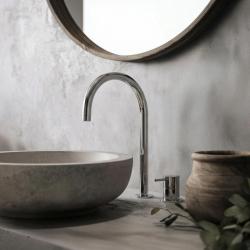 Waterevolution Flow 2-reikäinen pesuallashana kromi, matala U 200mm juoksuputki T1122U01