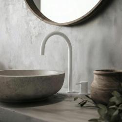 Waterevolution Flow 2-reikäinen pesuallashana, valkoinen, korkea U 200 mm ulostulo T1122UBR