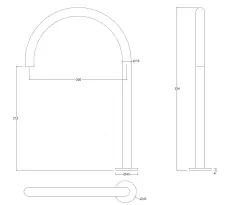 Waterevolution Flow 2-reikäinen pesuallashana PVD harjattu kupari, korkea U 200mm ulostulo T1122UCPE