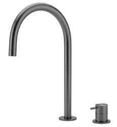 Waterevolution Flow 2-reikäinen pesuallashana PVD Gun Metal, korkea U 200 mm ulostulo T1122UGME