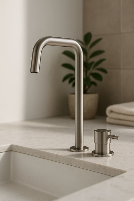 Waterevolution Flow 2-reikäinen pesuallashana, korkea juoksuputki 222 RST T122HIE