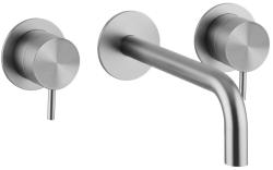 Waterevolution Flow 3-reikäinen upotettava pesuallashana, kokonaan ruostumatonta terästä, ulostulo 10 cm T1163FIE-10