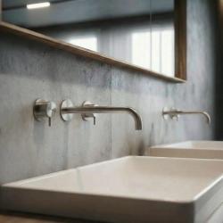 Waterevolution Flow 3-reikäinen upotettava pesuallashana, kokonaan ruostumatonta terästä, ulostulo 21 cm T1163FIE-21