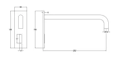 Waterevolution Flow elektroninen pesuallashana infrapuna-anturilla Harjattu messinki, 15 cm juoksuputki T1161EELE-15