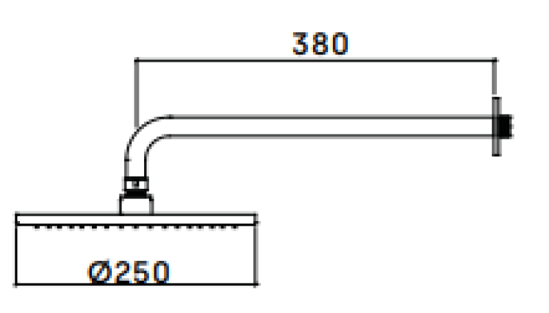 Waterevolution Flow sadesuihkupää 250mm seinäkiinnityksellä PVD Kupari T164125CPE