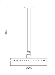 Waterevolution Flow-suihku 250mm kattokiinnityksellä kromi T16422501