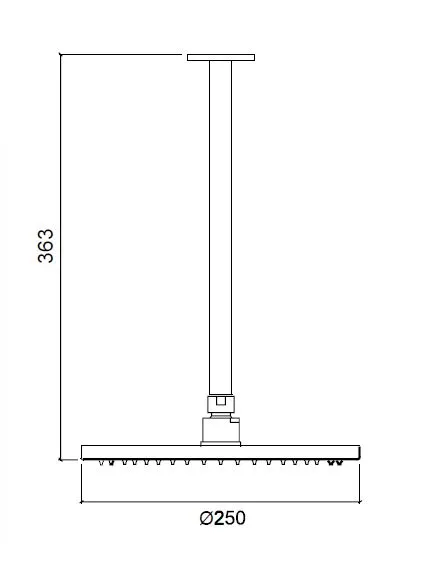 Waterevolution Flow-suihku 250mm kattokiinnityksellä kromi T16422501