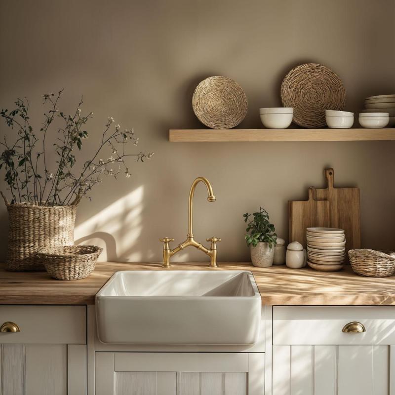 PB classic Nostalginen klassinen keittiöhana Pronssi säädettävällä keskietäisyydellä 2 reikää 18-25 cm 1208954352