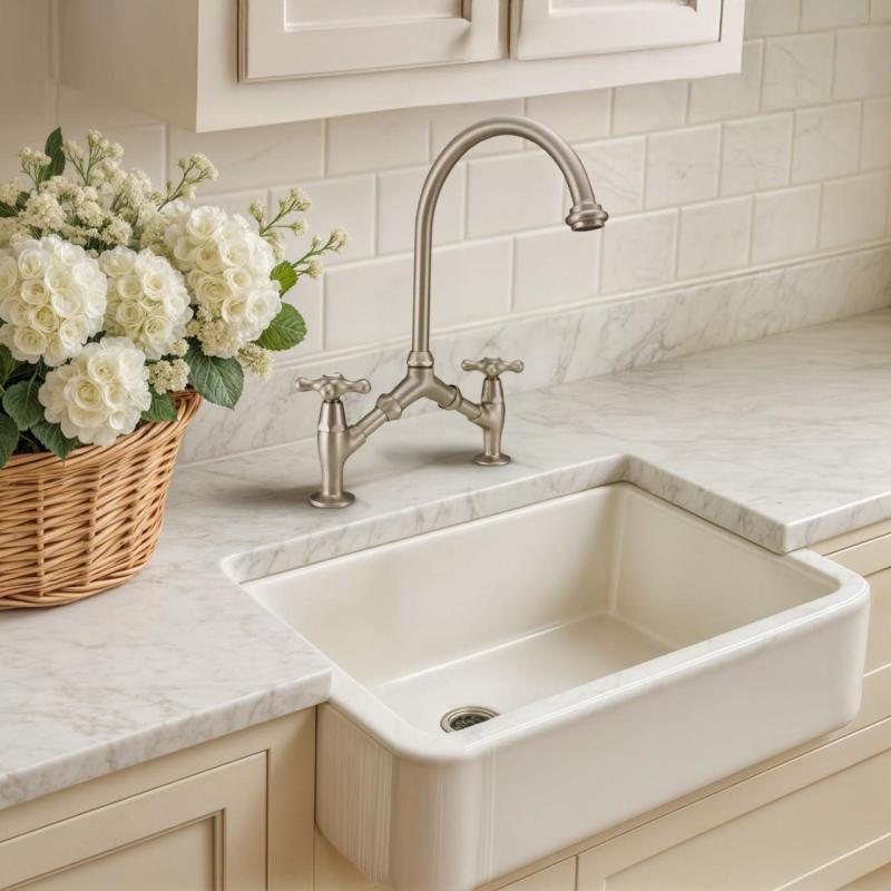 PB klassinen Nostalginen klassinen keittiöhana ruostumatonta terästä, säädettävä etäisyys 2 reikää 18-25 cm 1208954353