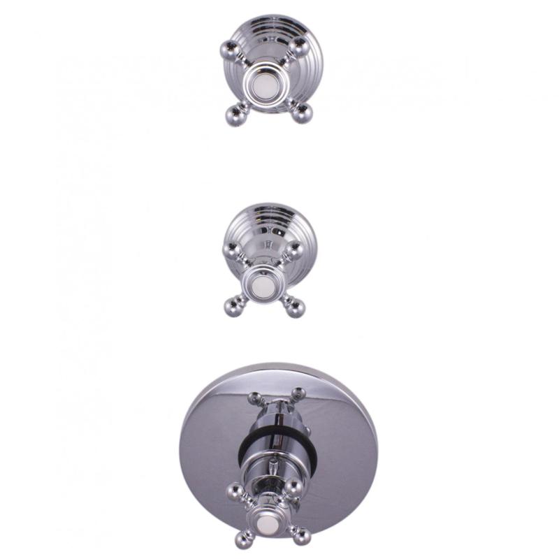 PB Classic nostalginen upotettava suihkutermostatti, 2 sulkuventtiiliä, kromi