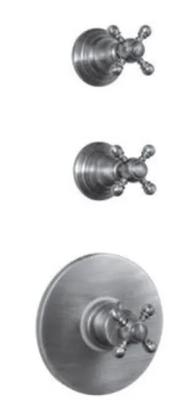 PB Classic nostalginen upotettava suihkuterma-säädin, 2 sulkuventtiiliä, ruostumaton teräs