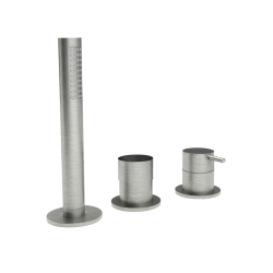 Waterevolution Flow 3-reikäinen ammehana ammeen reunaan asennettavaksi ruostumaton teräs T138SBIE