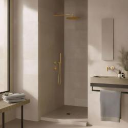 Waterevolution Flow upotettava suihkutermostatti, 1 vaihtoventtiili, vaalean kultainen 1208954644