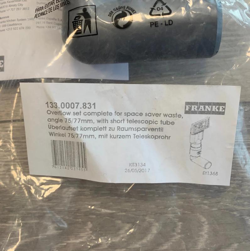 Franke Ylivuotovarusteet Universaali erittäin lyhyt 133.0052.765