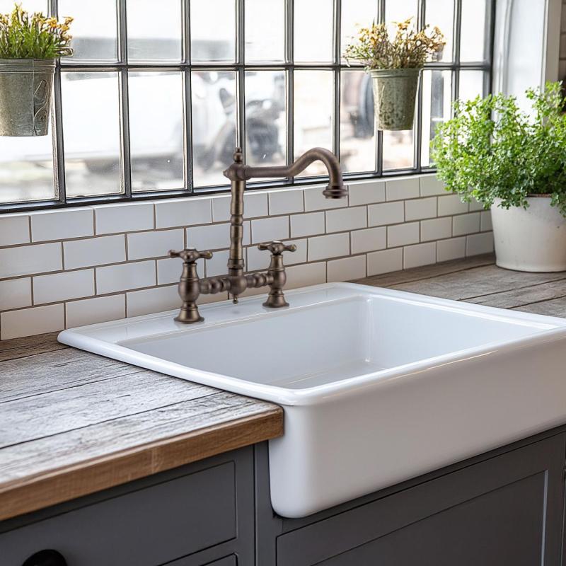 PB Nostalginen keittiöhana tummanpronssi kulmikas juoksuputki tähtivivulla 1208954667