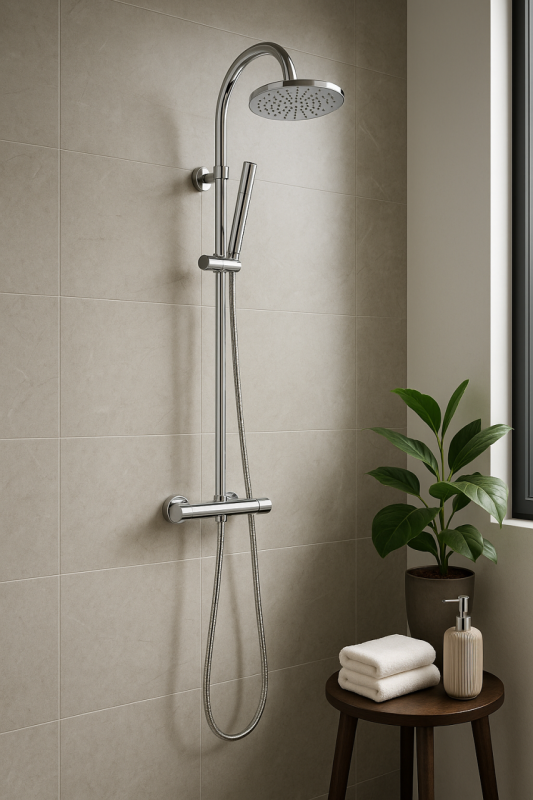 Aquadesign Orly suihkusetti termostaatti ja sadesuihku, kromi