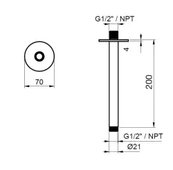 SB Round 316 kattosuihkuvarsi pyöreä 20 cm PVD kupari 1208955309