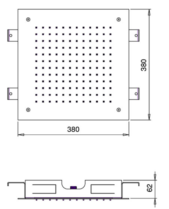 SB Chromoterapiasisäänrakennettu sadesuihku kaksoisvesiputouksella PVD Kupari 1208955459