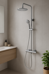 Aquadesign Valence -suihkusetti, termostaatti, sadesuihku, kromi