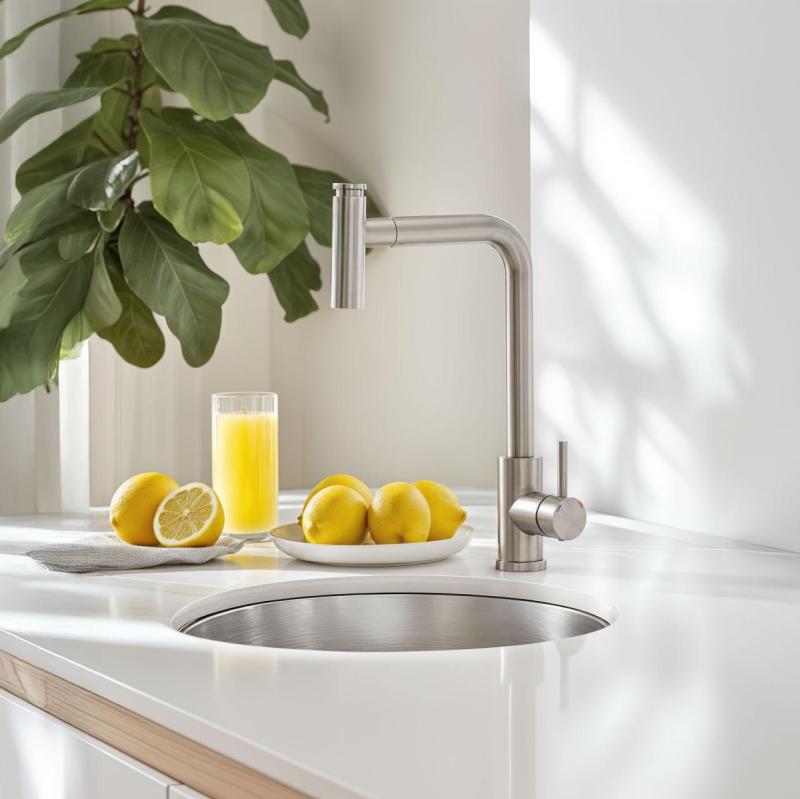 Quadri Cardiff keukenkraan met uittrekbare douche met 2 straalsoorten RVS 1208955914