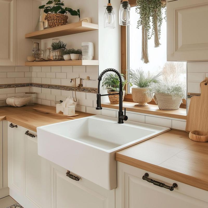 Quadri Derby keittiöhana joustavalla juoksuputkella ja kaksitoimisella suihkulla, mattamusta 1208955917.