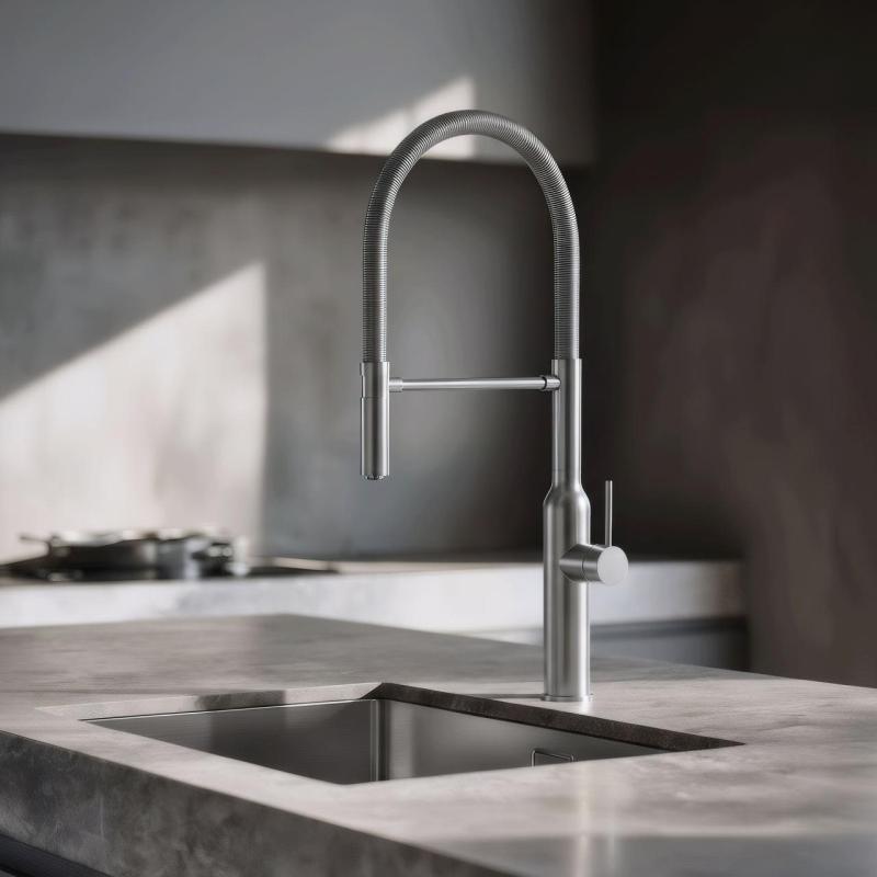 Quadri Stamford korkeakeittiöhana joustavalla ulosvedettävällä suuttimella, ruostumatonta terästä 1208956080