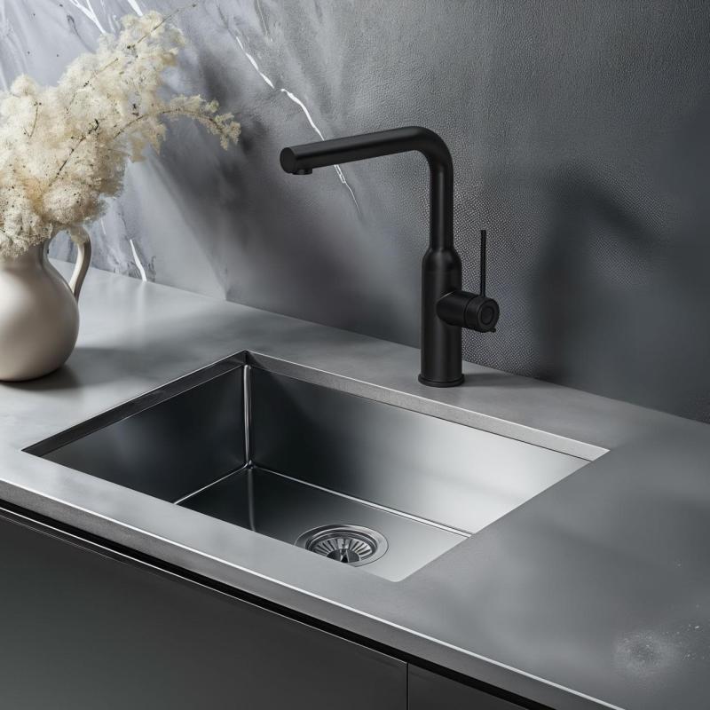 Quadri Stamford keittiöhana irrotettavalla juoksuputkella, mattamusta 1208956082