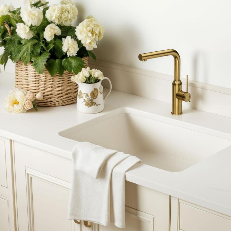 Quadri Stamford keittiöhana, kulta, irrotettava suutin 1208956084