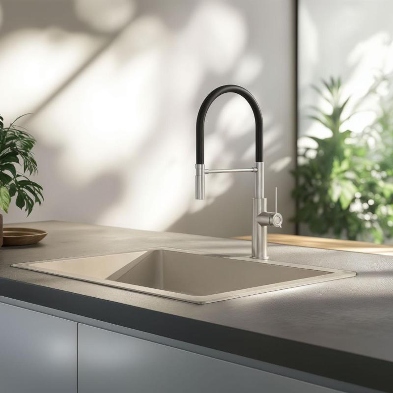 Quadri Retford keittiöhana RST joustavalla mustalla juoksuputkella 1208956089