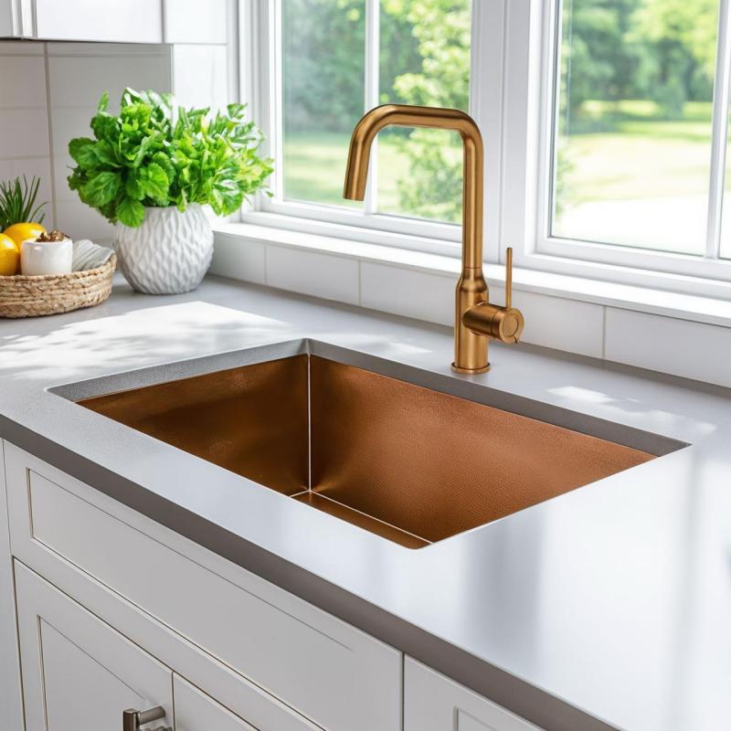 Quadri Stamford keittiöhana pvd-kupari kääntyvällä kulmikkaalla juoksuputkella 1208956099