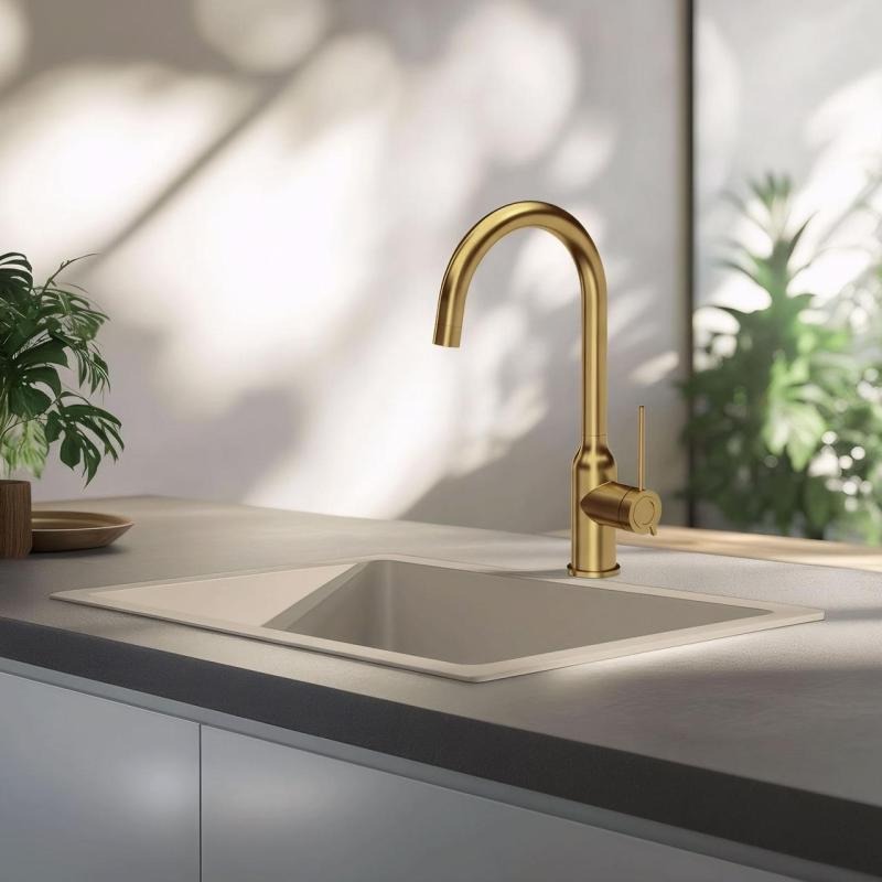 Quadri Stamford keittiöhana kulta, kääntyvällä pyöreällä juoksuputkella 1208956114