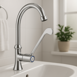 PB Clinic invalidien suihkuhana kylmävesihana pitkällä vivulla kromi korkea malli 1208956277