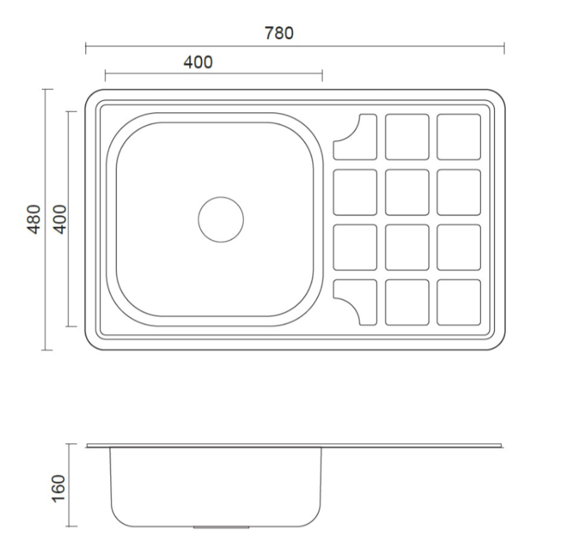 Aquadesign Basic RVS pesuallas valutustasolla käännettävä 78x48cm pintaan asennettava 1208956286