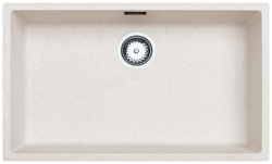 Zand crème grote spoelbak 70x40cm onderbouw, opbouw en vlakbouw met rvs plug 1208956404