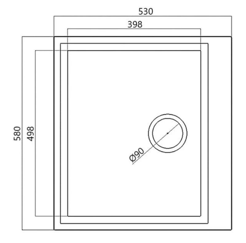 Witte inbouw spoelbak 58x53cm met kraangatbank en roestvrijstalen plug 1208956763